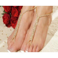 2015 New Season Luxury Rhinestone gold and silver indian foot jewelry